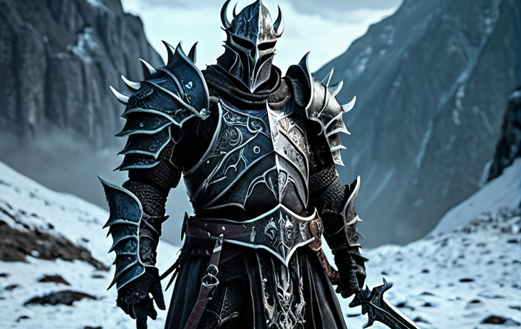 A fearsome Death Knight in Dragon Valley, wielding the Death Knight's Sword and clad in Death Knight's Armor.