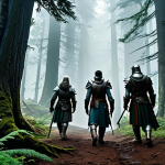 Exploring the Misty Forest**

"A group of adventurers, fully clothed in practical fantasy armor, exploring a dense, mysterious forest filled with swirling mist and ancient trees, appropriate attire, safe for work, perfect anatomy, natural proportions, professional fantasy illustration, high quality, family-friendly."

**