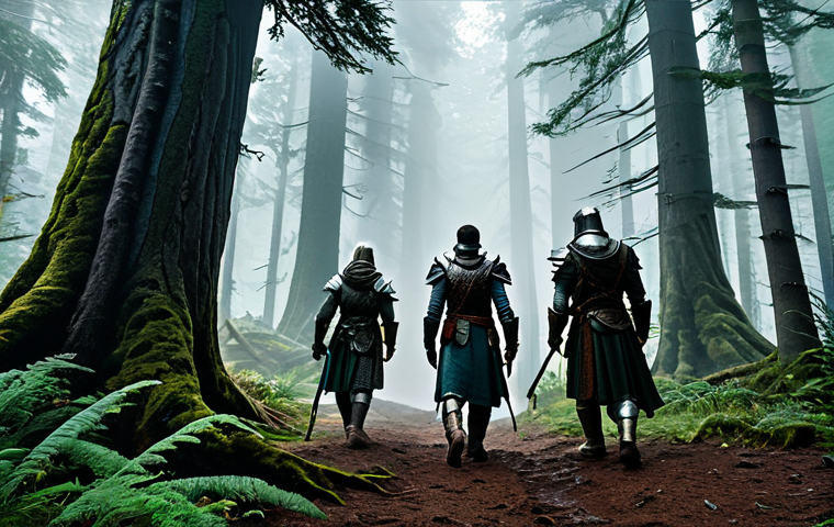 Exploring the Misty Forest**

"A group of adventurers, fully clothed in practical fantasy armor, exploring a dense, mysterious forest filled with swirling mist and ancient trees, appropriate attire, safe for work, perfect anatomy, natural proportions, professional fantasy illustration, high quality, family-friendly."

**