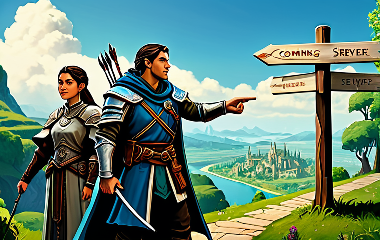 리니지 서버별 특징과 장단점 - **Prompt:** A group of diverse, fully clothed adventurers (mage, warrior, archer) in modest fantasy ...