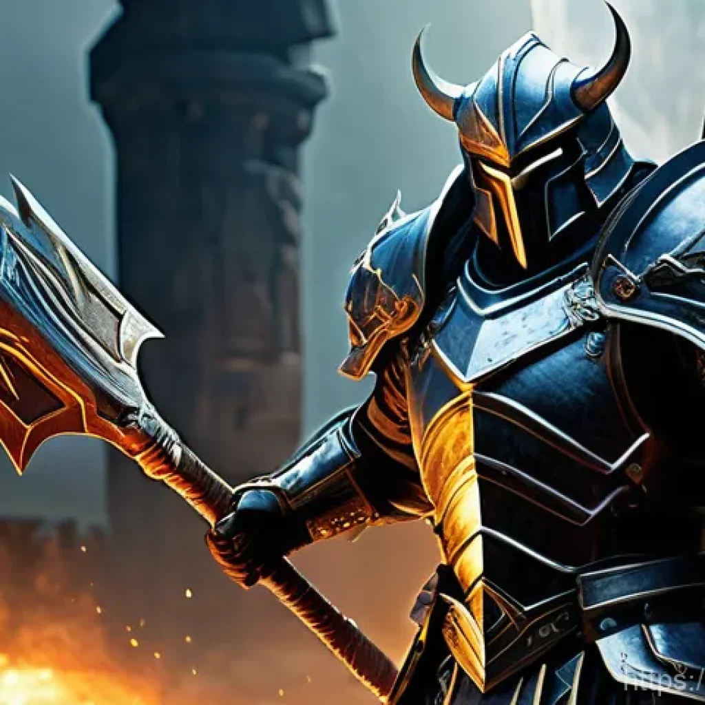 리니지 변신 장비 효과 - **Mythic Transformation in Dynamic Combat:**
    A Lineage M-style character, an imposing male Berse...