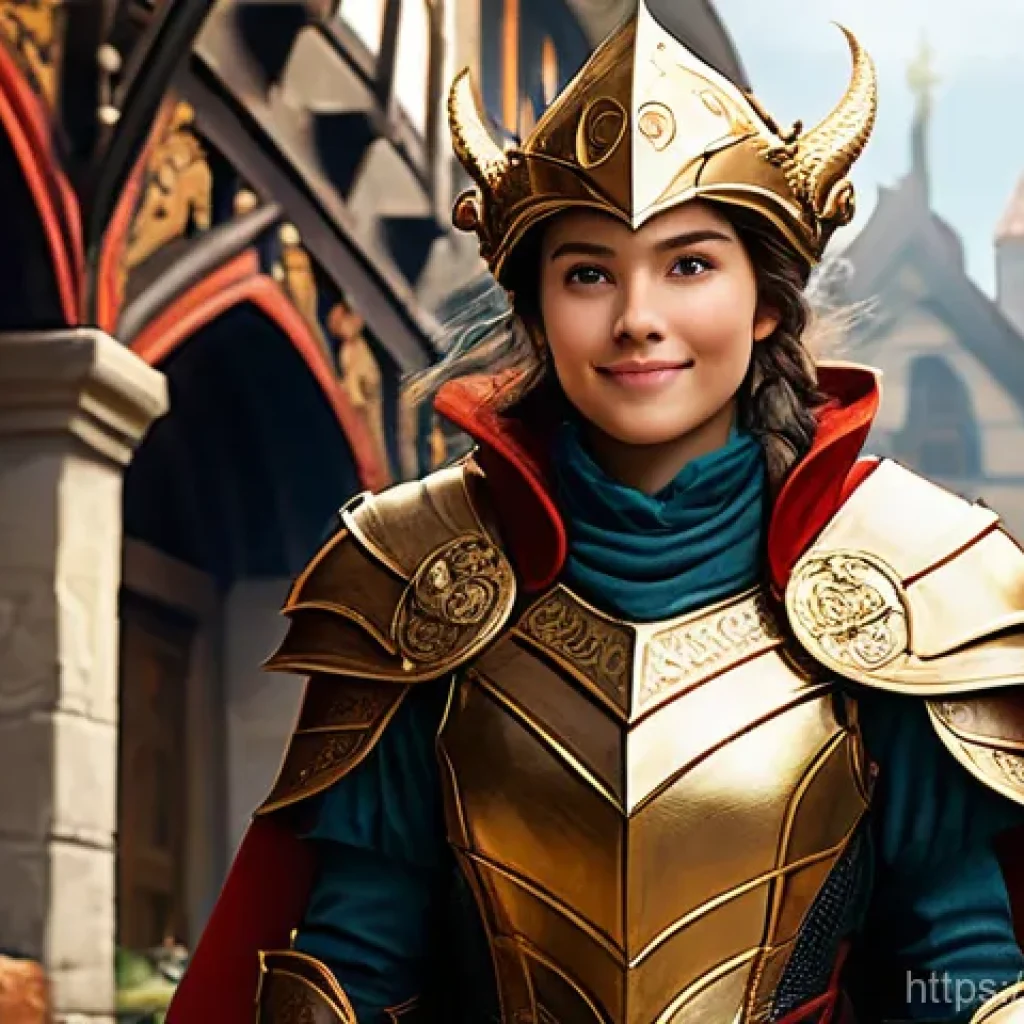 리니지 희귀 장비 설명 - **Prompt: The Legendary Champion's Return**
    A triumphant female adventurer, in her late 20s, wit...