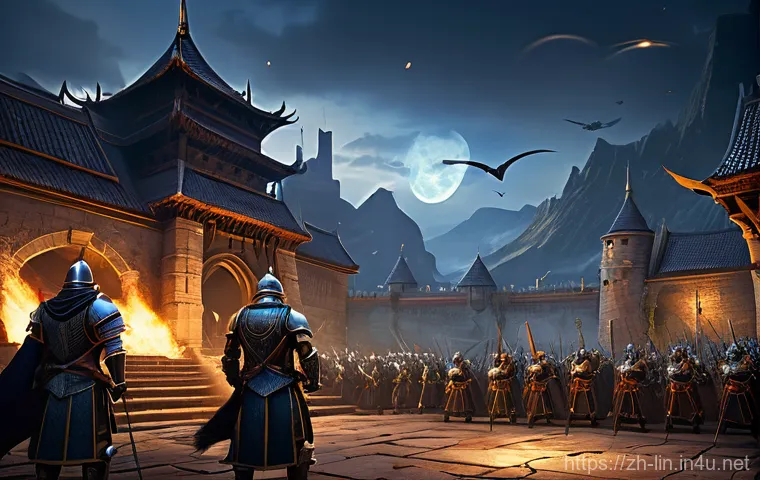 리니지 신입 혈맹원 모집 - **PVP Combat Clan in Action:**
    "A dynamic and intense scene of a large-scale siege battle within...