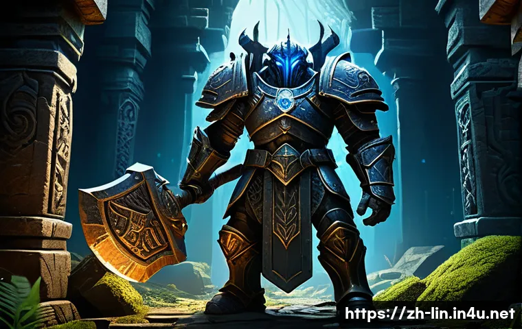 리니지 희귀 보스 등장 위치 - A powerful ancient guardian boss named "Ironwall Sentinel" stands in the depths of a mysterious ruin...