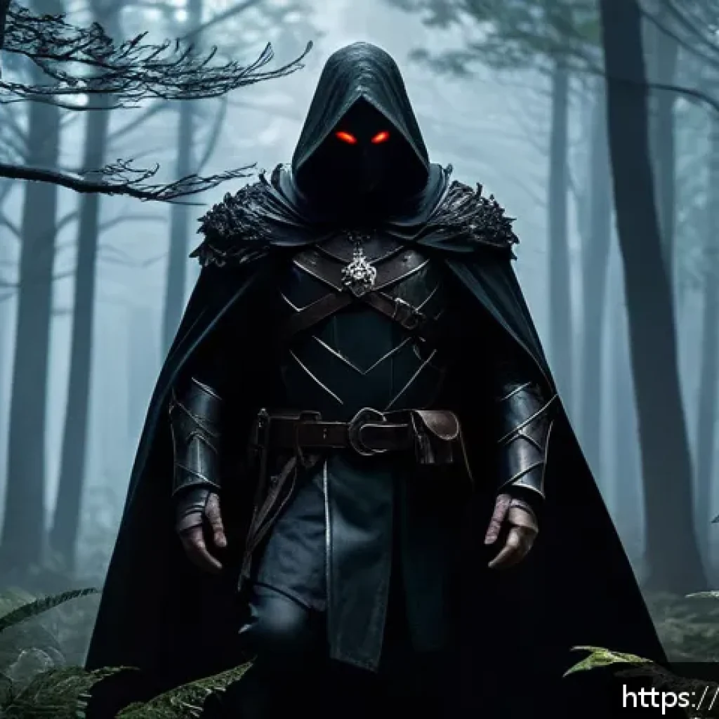 리니지 희귀 몬스터 출현 정보 - A mysterious rare monster called the Shadow Hunter lurking at the edge of a dark, dense forest durin...
