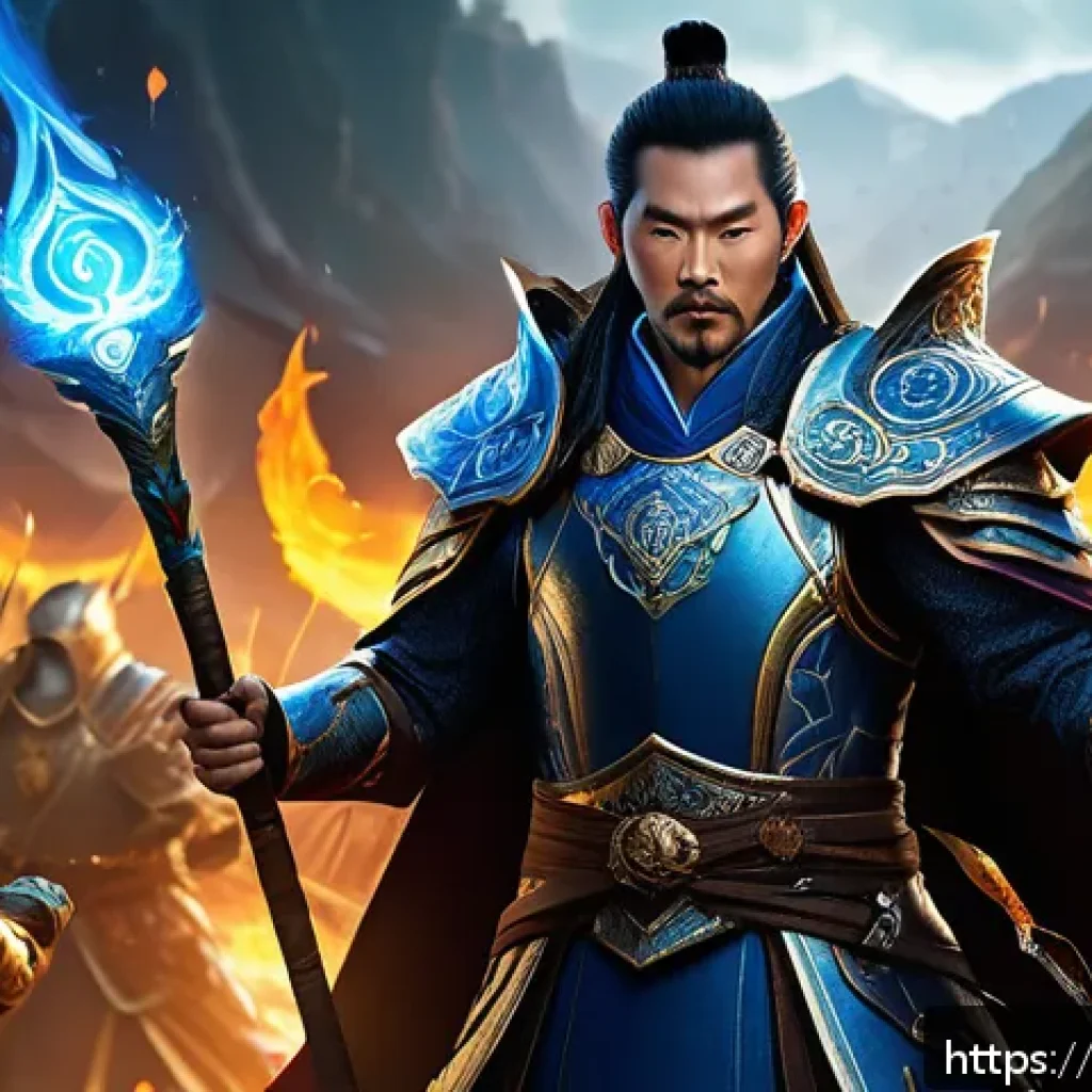 리니지 버프 유지 시간 최적화 - A dynamic fantasy battle scene featuring a male mage in detailed enchanted robes casting a powerful ...