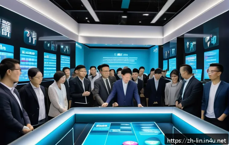 리니지 희귀 장비 경매 - A dynamic auction scene inside a modern virtual marketplace, featuring several diverse players focus...