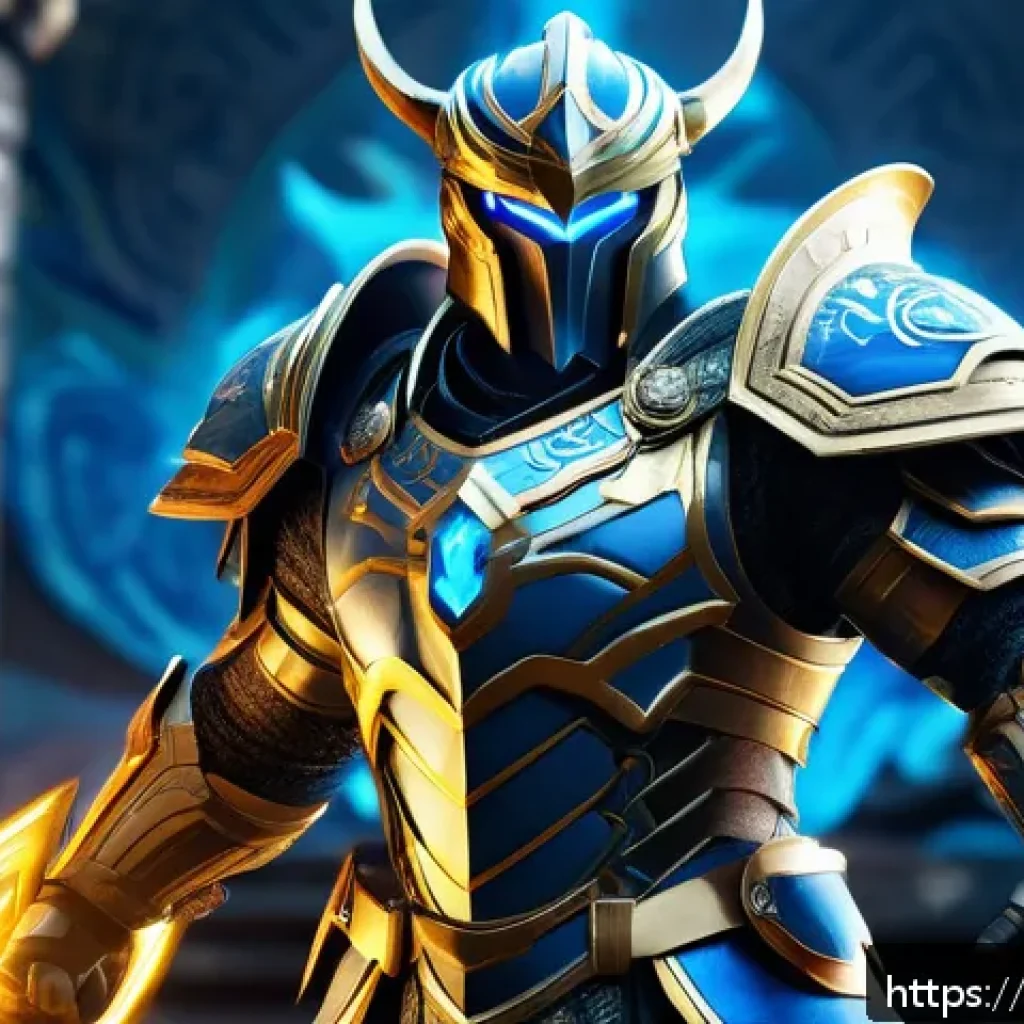 리니지 명예 계급 시스템 - A heroic warrior character standing confidently in a dynamic battle stance, wearing intricately desi...