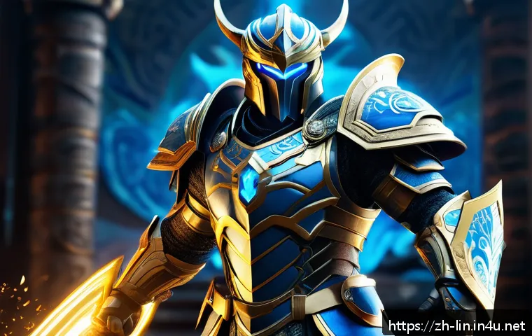 리니지 명예 계급 시스템 - A heroic warrior character standing confidently in a dynamic battle stance, wearing intricately desi...