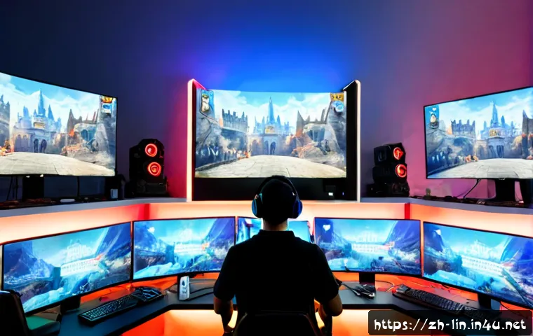 리니지 서버 간 대전 모드 - Photorealistic esports command center with two rival fantasy gaming teams seated at opposite rows of...